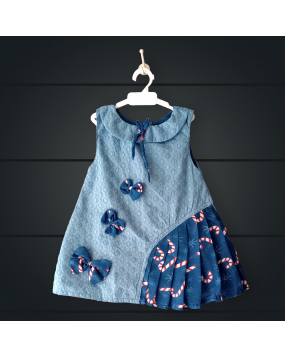 Handmade frock /Hakoba&Linen fabric with soft cotton lining)