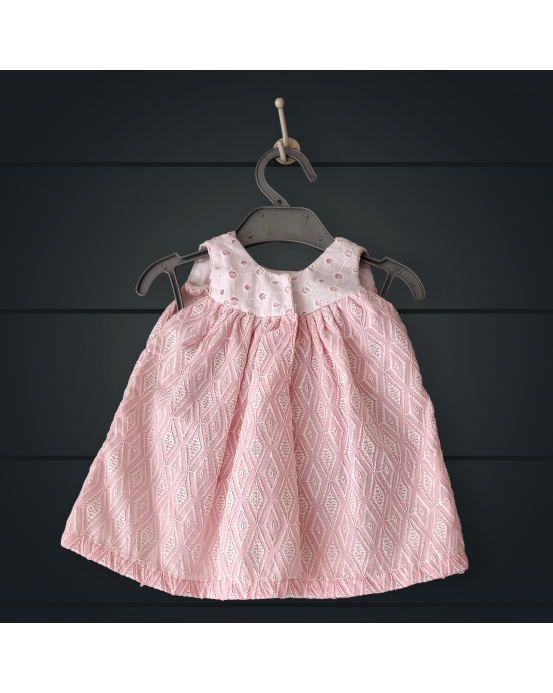 Handmade frock with Hakoba Fabric with Soft cotton lining  (3-6months)                    