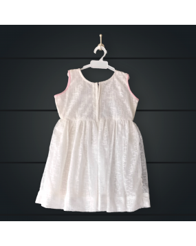 Hand made Baby Girls Frock--Faux Georgette with soft cotton lining(3-4Years)