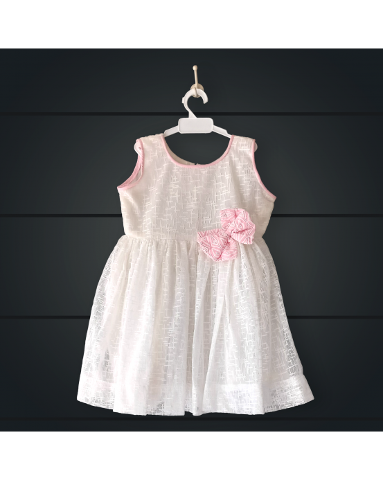 Hand made Baby Girls Frock--Faux Georgette with soft cotton lining(3-4Years)