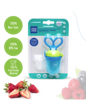  Mee Mee Advanced Fruit and Food Nutritional Feeder with Feed Pusher FREE Extra Soft Silicone Sack