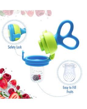  Mee Mee Advanced Fruit and Food Nutritional Feeder with Feed Pusher FREE Extra Soft Silicone Sack