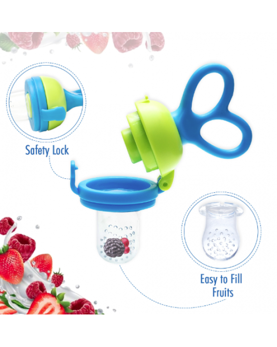  Mee Mee Advanced Fruit and Food Nutritional Feeder with Feed Pusher FREE Extra Soft Silicone Sack