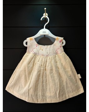 Handmade frock with Hakoba & Linen fabric( 0_6 month)