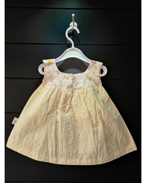 Handmade frock with Hakoba & Linen fabric( 0_6 month)