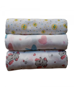 100% Organic cotton swaddle cloth (100 cm x 100 cm)(PACK OF 3)