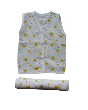 100% Organic cotton Jabla & swaddle cloth Sunshine-100 cm x 100 cm)