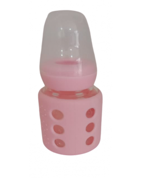 Intellegence Baby-Borosilicate Glass Feeding Bottle Silicone Bottle Cover  (80ml)