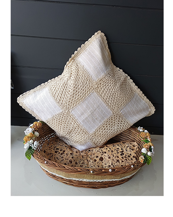 Hand  crocheted cushion covers(16 x16) Pk of  5