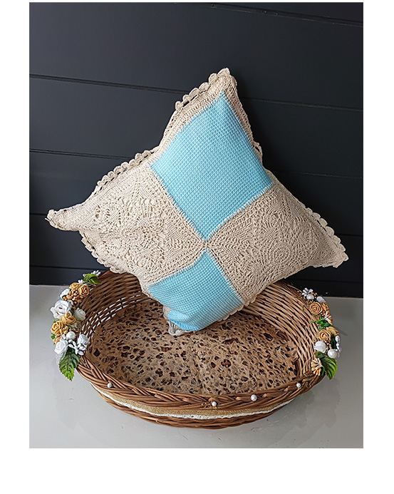 Hand  crocheted cushion covers(16 x 16)Pk of 5