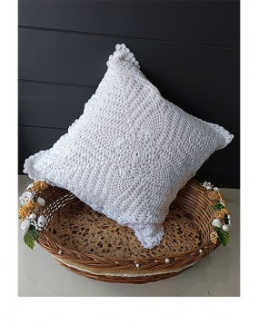 Hand chrocheted cushion cover (16X16)Pk of 6