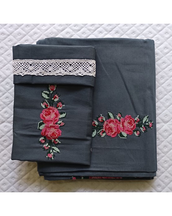 Embroidered Bedsheets-Single