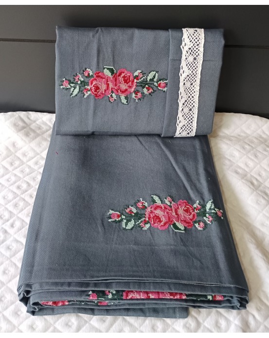Embroidered Bedsheets-Single