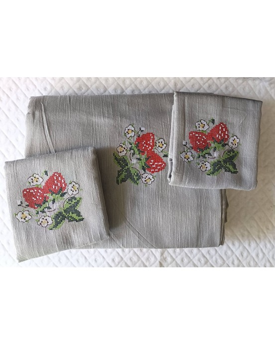 Cross stiched embroidered Bed Sheets-KING