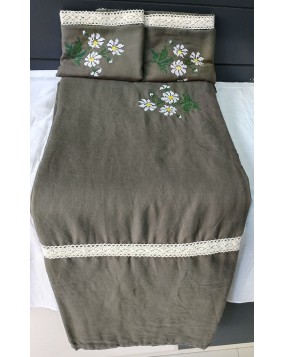 Croos stich Embroidered Bedsheets-QUEEN