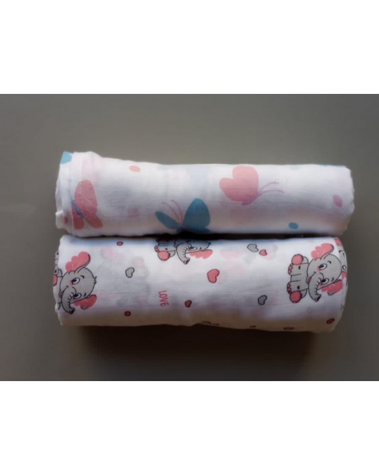 100% Organic cotton swaddle cloth (100 cm x 100 cm)(PACK OF 2)