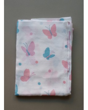 100% Organic cotton swaddle cloth Butterfly-100 cm x 100 cm)