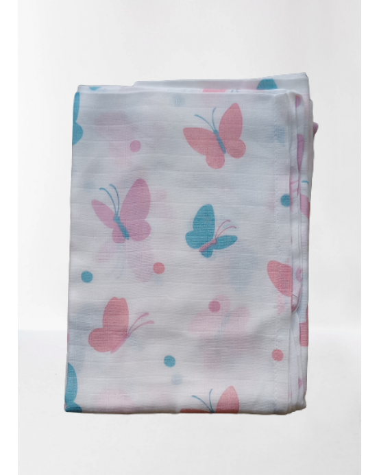 100% Organic cotton Jabla and  swaddle cloth Butterfly-100 cm x 100 cm)