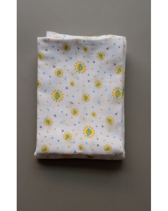 100% Organic cotton Jabla & swaddle cloth Sunshine-100 cm x 100 cm)