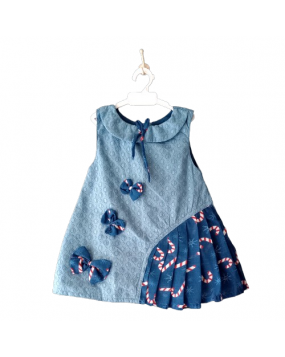 Handmade frock /Hakoba&Linen fabric with soft cotton lining)