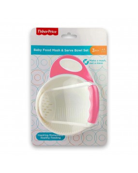 Fisher-Price Baby Polypropylene Food Mash and Serve Bowl Set- (Pink, 3 Months)