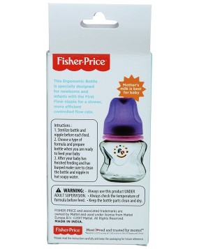 Fisher-Price Ultra Care Regular Neck Feeding Bottle, pink &Blue, 60ml