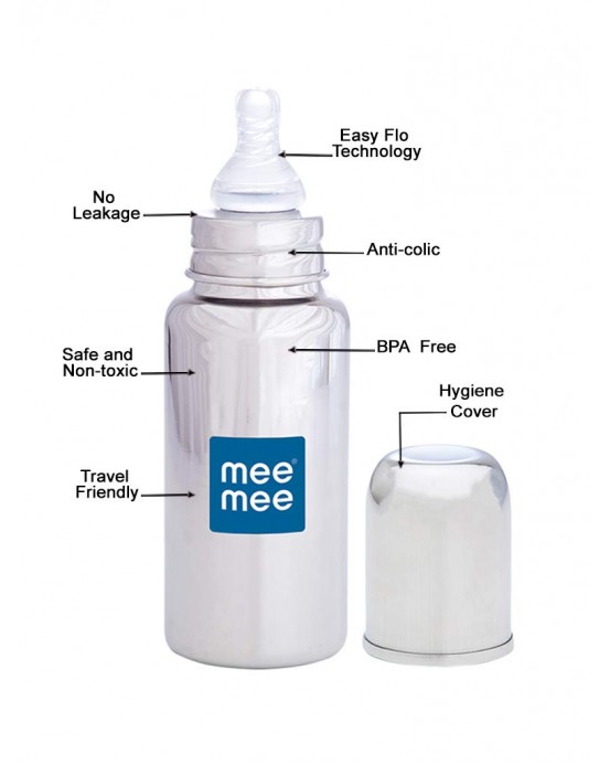 Mee Mee Premium Steel Feeding Bottle (240 ml