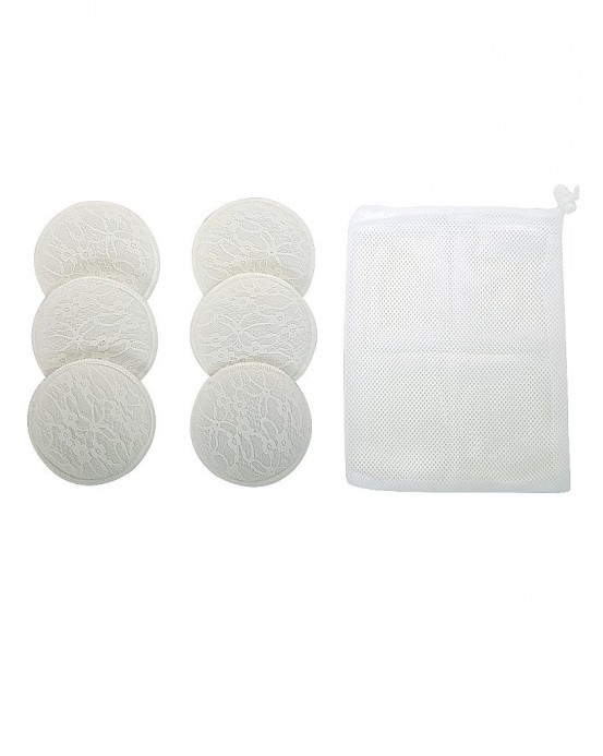 MEE-MEE   REUSABLE ABSORBENT MATERNITY BREAST PADS (6 PCS)