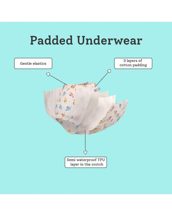 superbottoms Padded Underwear - Semi Waterproof Pull up Underwear/Potty Training Pants - Pack of 3
