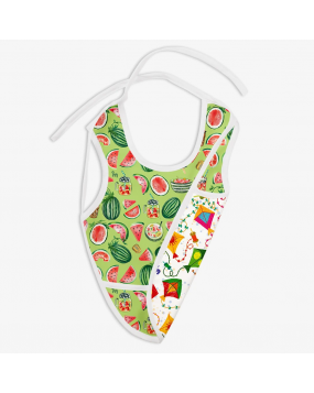 Melon Splash and Coloured Skies - Waterproof Cloth Bib-Ideal for: 6m-4y