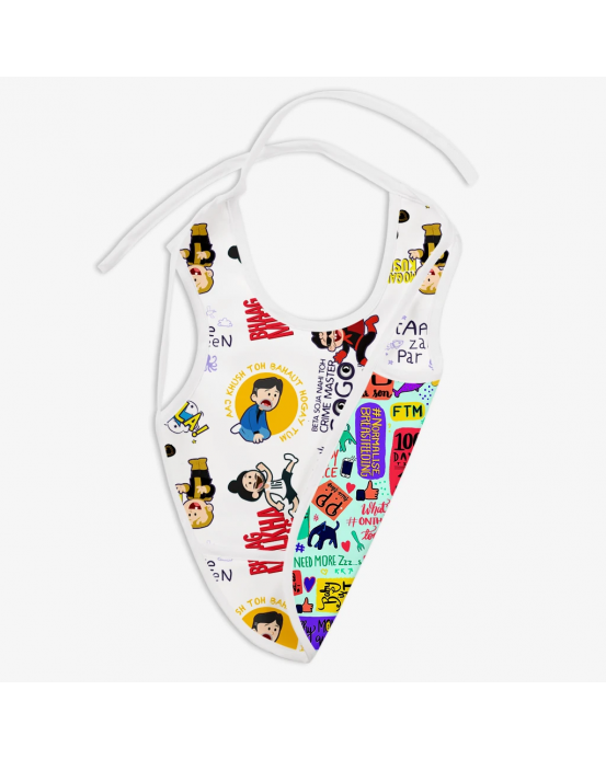 Melon Splash and Coloured Skies - Waterproof Cloth Bib-Ideal for: 6m-4y